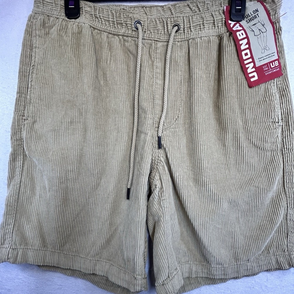 Union Bay Corduroy Shorts Mens Size M Pull On Elastic Waistband Casual NWT